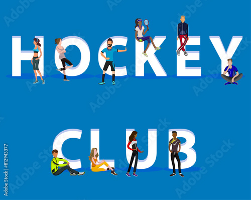 People on "Hockey Club" for Web, Mobile App, Presentations