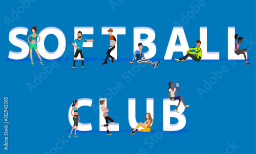 People on "Softball Club" for Web, Mobile App, Presentations