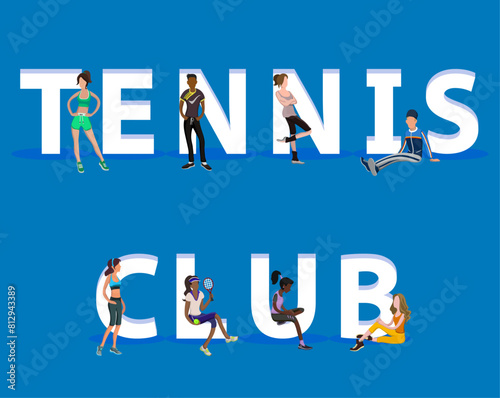 People on "Tennis Club" for Web, Mobile App, Presentations