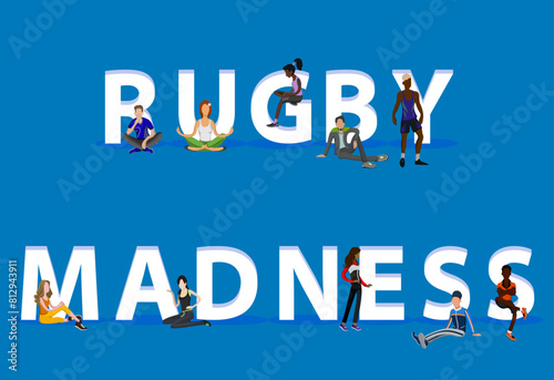 People on "Rugby Madness" for Web, Mobile App, Presentations