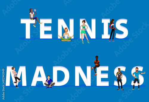 People on "Tennis Madness" for Web, Mobile App, Presentations