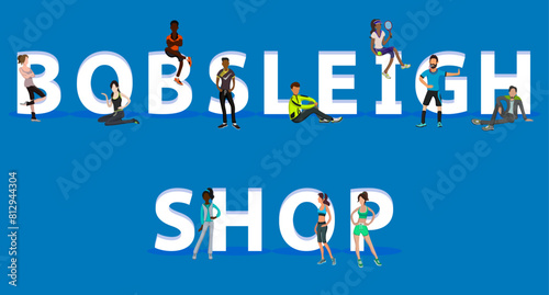 People on "Bobsleigh Shop" for Web, Mobile App, Presentations