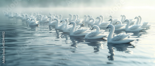 White goose on the lake