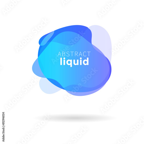 Blue Liquid shapes, Modern liquid irregular amoeba blob shape abstract elements graphic flat style design fluid vector illustration, Blue Liquid