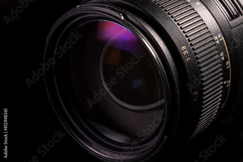 Front photography telephoto lens with different sizes, buttons and parameters © YF24