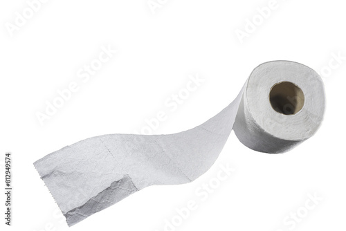 Toilet paper roll with an extended part. Not background
