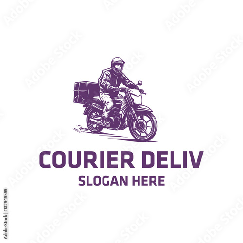 Delivery courier logo design illustration