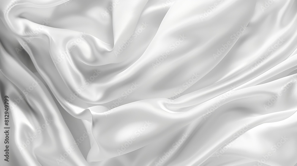 Abstract White Satin Silky Cloth for background Fabric Textile Drape with Crease Wavy Foldswith soft waveswaving in the wind : Generative AI Abstract White Satin Silky Cloth for background Fabric Textile Drape with Crease Wavy Foldswith soft waveswaving in the wind : Generative AI