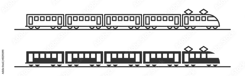 Passenger train icon. Vector illustration. Passenger train icon. Vector illustration.
