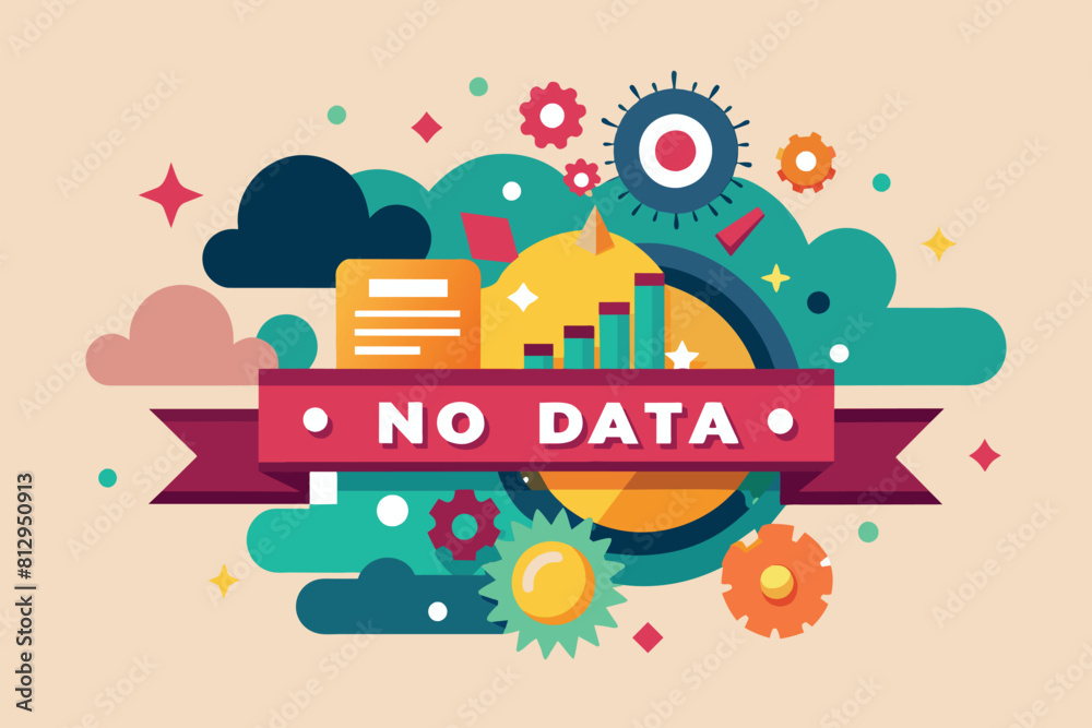 Fototapeta premium A banner with the words no data prominently displayed, No data Customizable Flat Illustration