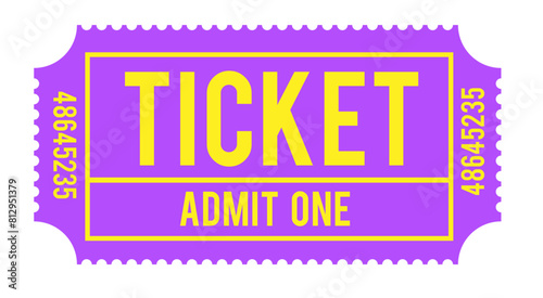 Tickets, illustration of a label, admit one ticket