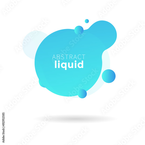 Social media speech bubble, social network concept, Liquid label, Blue Liquid