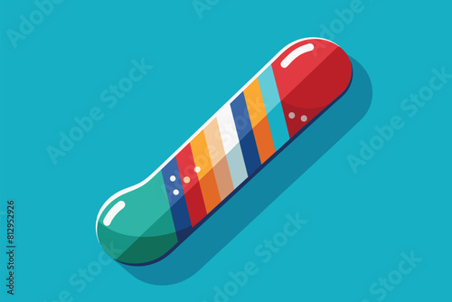 A colorful pill displayed on a vibrant blue background, Para snowboard Customizable Flat Illustration