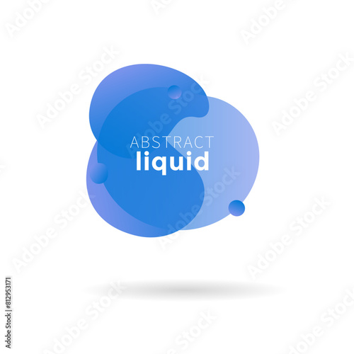 social network concept, Liquid label, Blue Liquid