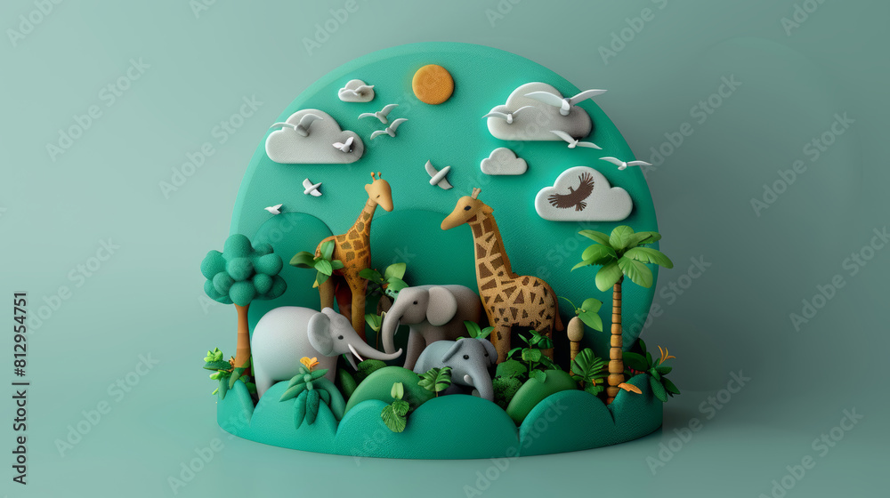 Obraz premium World Environment Day. concept protection of wild animals