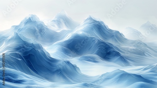 A mountain range covered in snow and ice