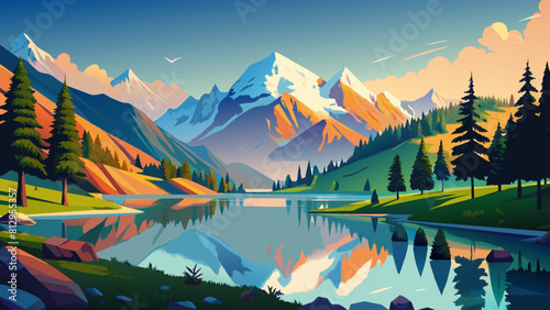 Colorful Summer panorama of the Lac Blanc lake & Mont Blanc (Monte Bianco) on background, Chamonix location. Beautiful outdoor scene in Vallon de Berard Nature Reserve, Graian Alps, France, Europe