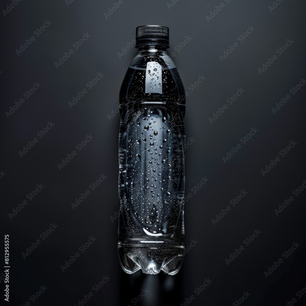 Fototapeta premium Bottle of Water on Black Background