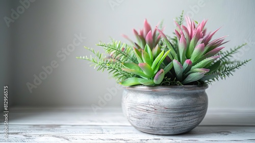 A beautiful still life of a potted succulent plant