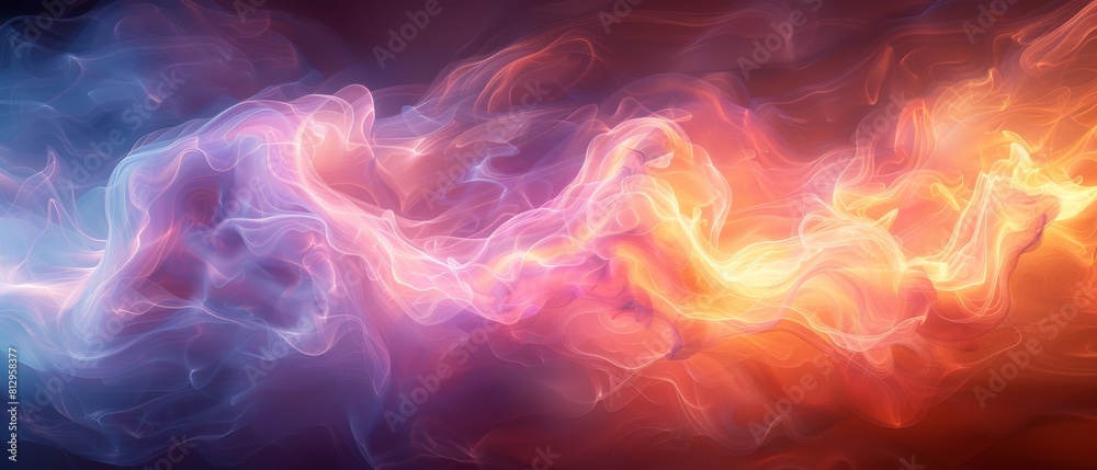 A colorful, swirling line of fire with a blue and orange hue A colorful, swirling line of fire with a blue and orange hue