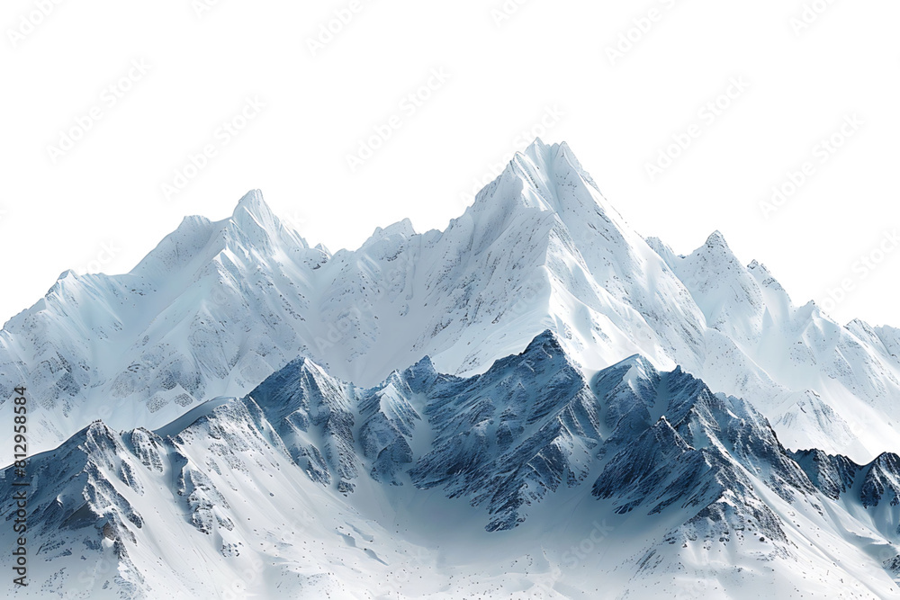 Huge Mountains on isolated transparent background