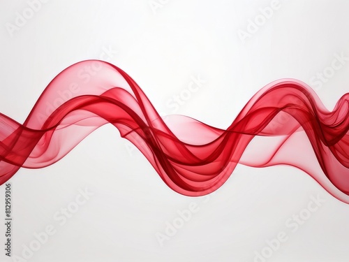 Abstract red wave on white background. Vector illustration. 