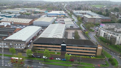 Time Lapse Aerial Footage of Elstree London City of England During Rain and Cloudy Day. photo