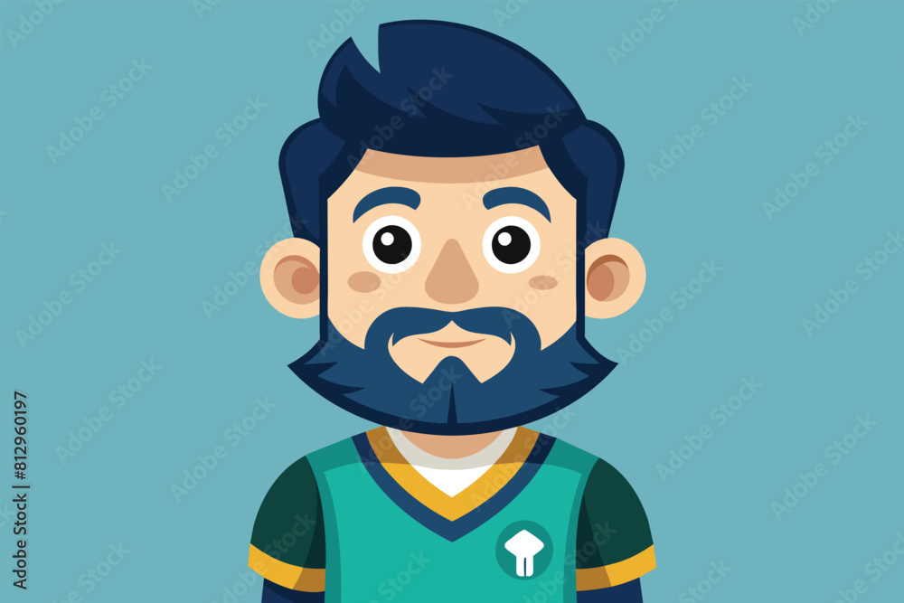 Cartoon illustration of a man with a beard, Scope Customizable Cartoon Illustration Cartoon illustration of a man with a beard, Scope Customizable Cartoon Illustration