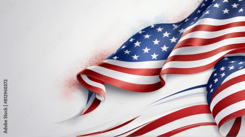 Obraz premium Whimsical Depiction of Unique USA Flag Memorial Days Background Suitable for Graphic Resources Banner. Copy Space
