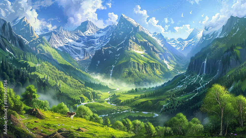 landscape with mountains and clouds landscape with mountains and clouds