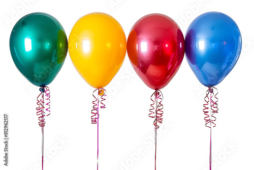 Collection set of colorful balloons on transparent background