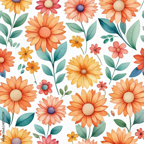 seamless background with flowers