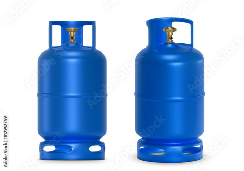 Blue gas tanks, transparent background
