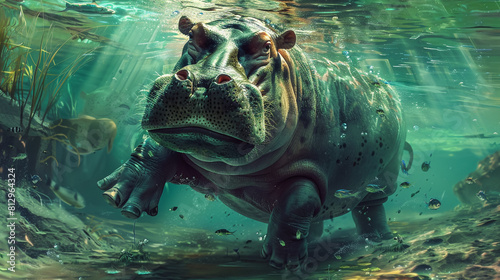 Hippopotamus Submerged