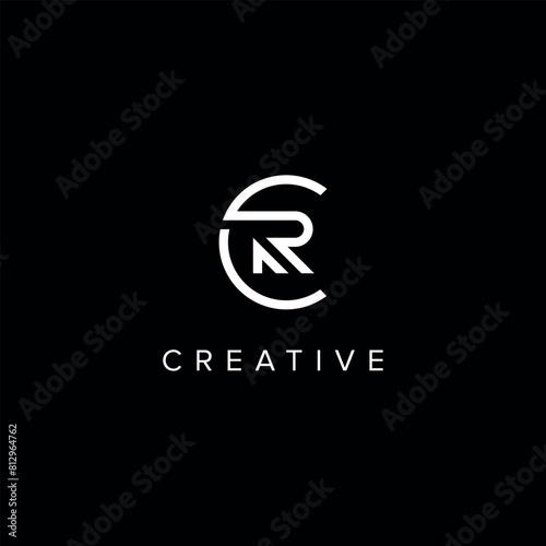 CR RC Abstract Letter logo design. Initial Vector symbol