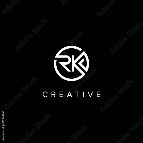 RK KR Abstract Letter logo design. Initial Vector symbol.