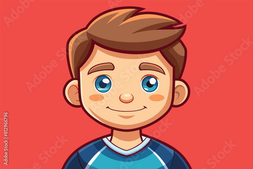 A cartoon boy with a mischievous smirk on his face, No data Customizable Cartoon Illustration