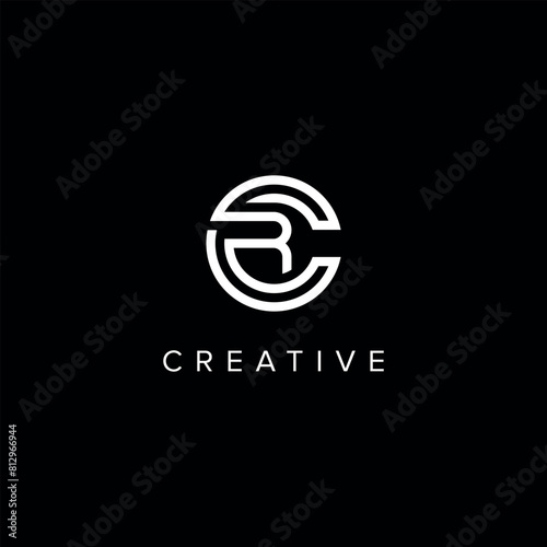 CR RC Abstract Letter logo design. Initial Vector symbol