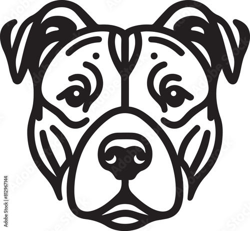 Minimalistic vector line art  illustration of pitbull dog Vector
