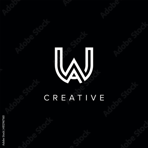 UA AU Abstract Letter logo design. Initial Vector symbol.