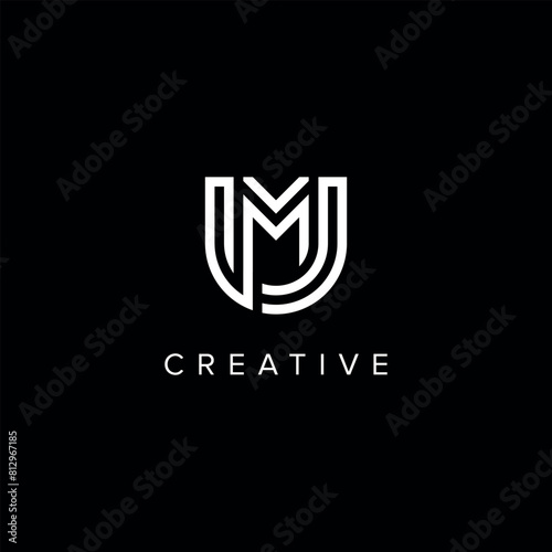 UM MU Abstract Letter logo design. Initial Vector symbol.