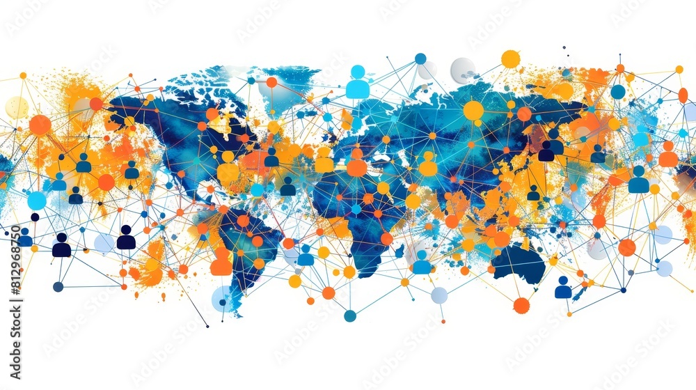 Fototapeta premium Create an image illustrating the interconnectedness of the global network