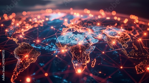 Create an image illustrating the interconnectedness of the global network