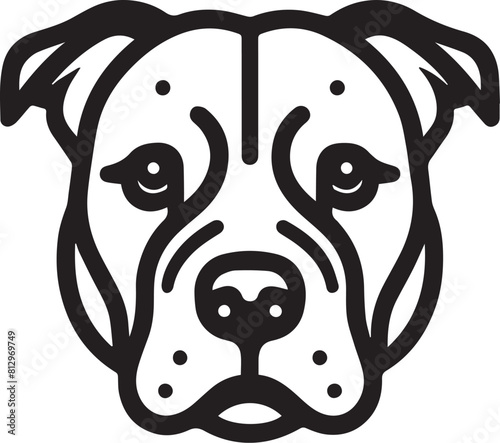 Minimalistic vector line art  illustration of pitbull dog Vector
