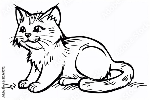 Beautiful cat coloring pages designed for children, featuring playful and charming feline characters