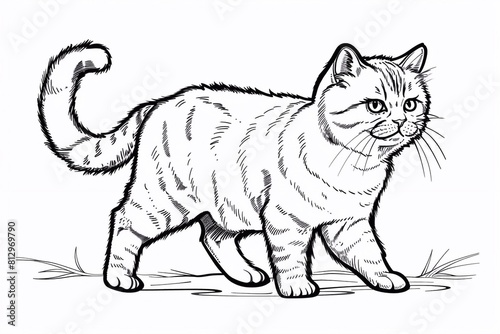 Beautiful cat coloring pages designed for children, featuring playful and charming feline characters
