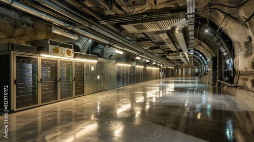 Data center in an old military bunker, leveraging its thick walls and isolated location for security and cooling.