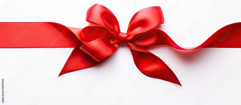 Heart shaped red ribbon isolated on a white background with space for copy Heart shaped red ribbon isolated on a white background with space for copy