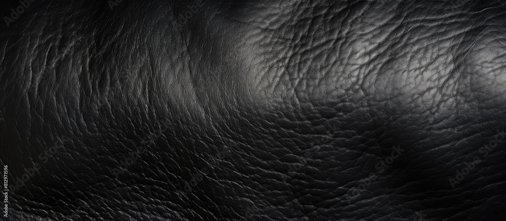 A black full grain leather background with an abstract and authentic cowhide texture suitable for copy space images A black full grain leather background with an abstract and authentic cowhide texture suitable for copy space images