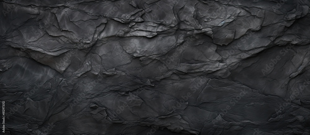 Top view of a textured background in dark grey or black slate providing ample copy space for an image Top view of a textured background in dark grey or black slate providing ample copy space for an image